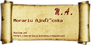 Morariu Ajnácska névjegykártya